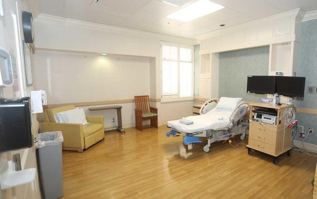 Empty hospital room