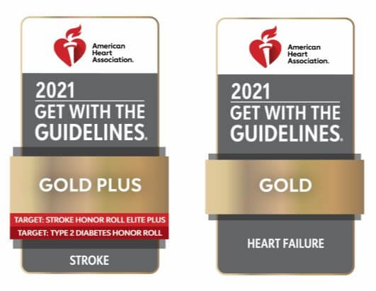 The American Heart Association Award logos.