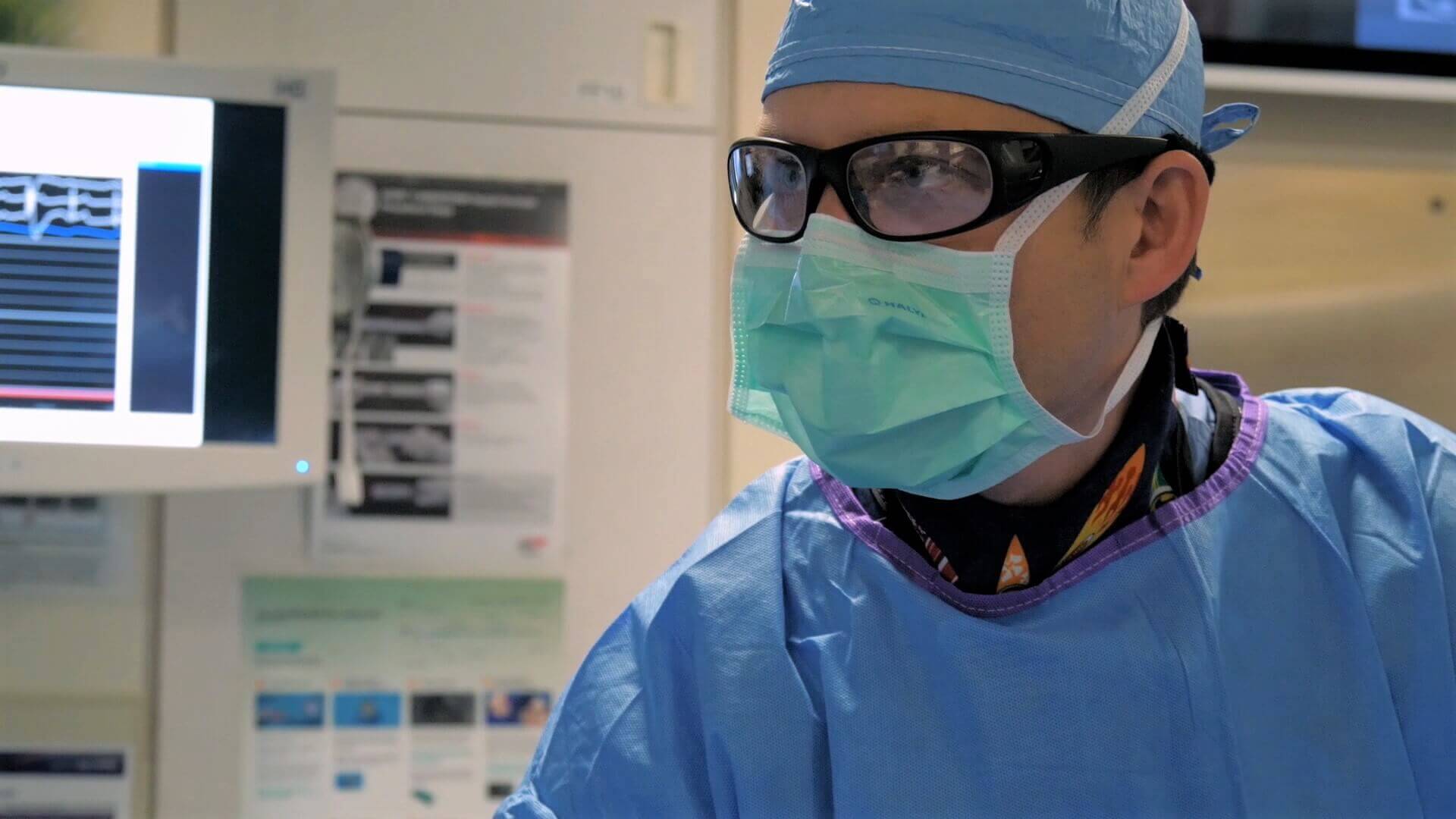 Cardiologist performing Tricuspid Clip procedure