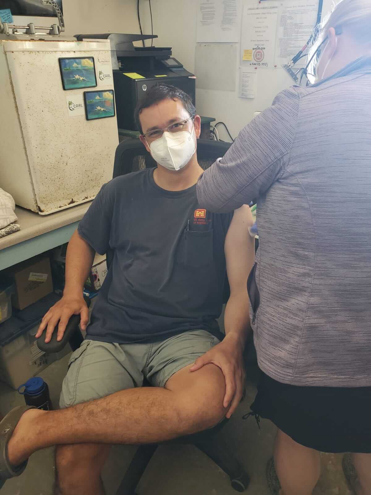 Man getting a vaccine