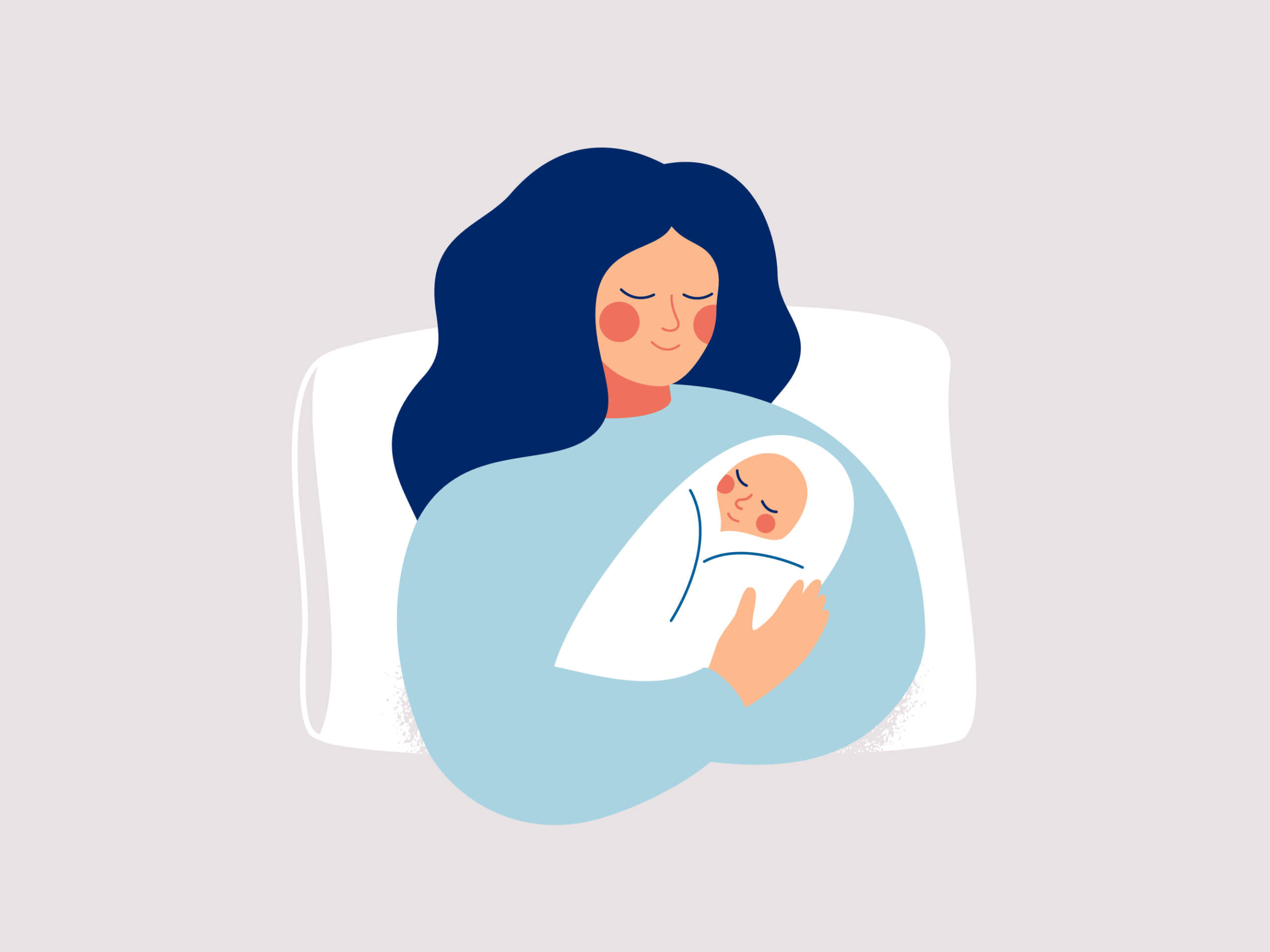 Mother and baby illustration